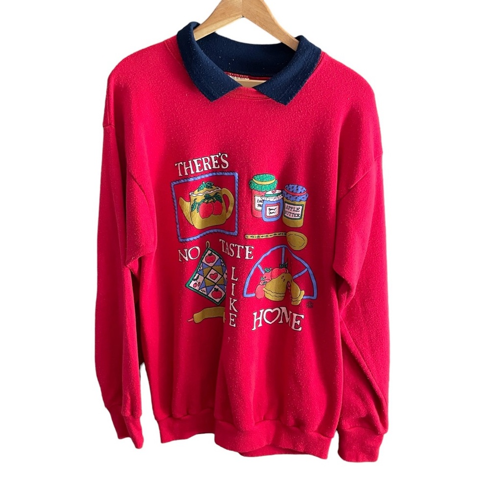 Cotton Grove Vintage 90's Apple Sweater Collared Neck USA Made Women's L